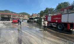 Akaryakıt İstasyonu Facianın Eşiğinden Döndü: Mazot Yüklü Tanker Alev Alev Yandı!