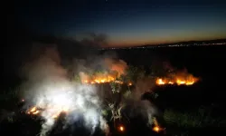 Afyonkarahisar'da Eber Gölü'nde sazlık alanda yangın!
