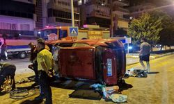 Aydın Kuşadası'nda kaza: Otomobil takla attı!