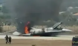 Yunan F-16'sı acil iniş yaptı: Havada alev aldı!