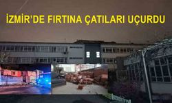 Son dakika İzmir'de fırtına çatıları uçurdu ağaçları devirdi duvarları yıktı! Uçan çatı binaya çarptı