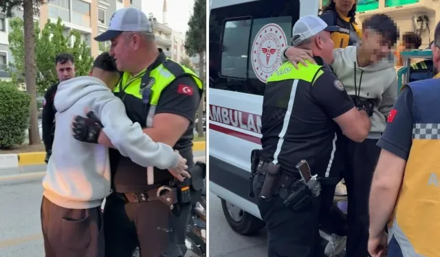 Aydın'da polisten kaçan 16 yaşındaki sürücü kazadan sonra polise sarılıp ağladı!