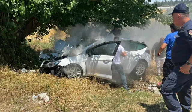 İzmir'de feci kaza: Sollama sırasında ağaca çarptı! 4 ağır yaralı var