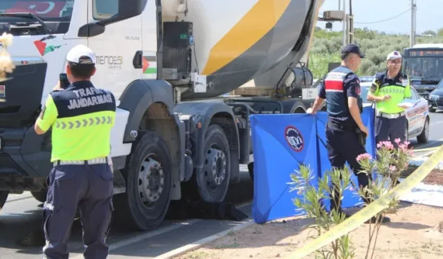 Aydın'da feci kaza: Yolun karşısına geçerken beton mikserinin altında kaldı!