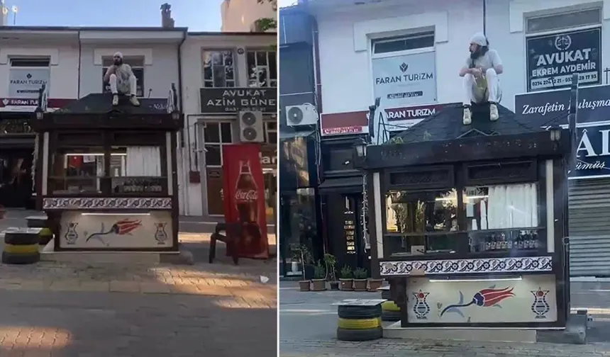 Kütahya'da büfe kaldırma gerginliği: Esnaf kendini zincirledi!