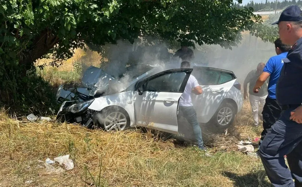 İzmir'de feci kaza: Sollama sırasında ağaca çarptı! 4 ağır yaralı var