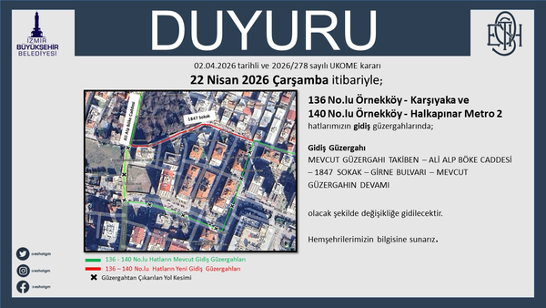 0X0 Eshot Uyardi Izmirliler Dikkat 2 Hattin Guzergahi Degisiyor 1776769984561